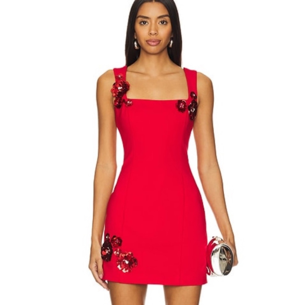 Elliatt Red Embellished Mini Dress